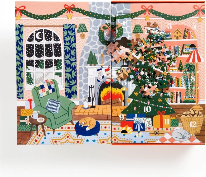 GALISON Puslespil Julekalender Hjem til Jul 12x42 brikker