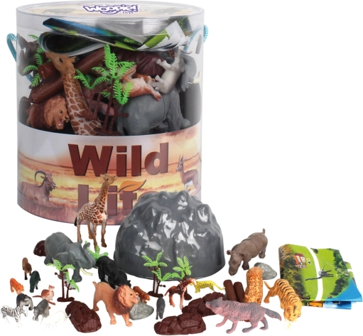 Woopie sæt med safari-dyr figurer 34 stk.