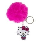 Nøglering med fluffig pompon Hello Kitty