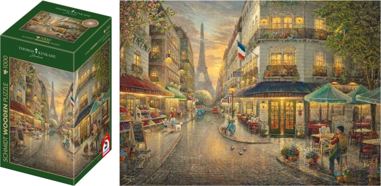 Træpuslespil Parisisk café 1000 brikker SCHMIDT