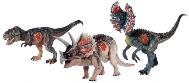 Lyd-dinosaur - T-Rex, Triceratops, Dilophosaurus