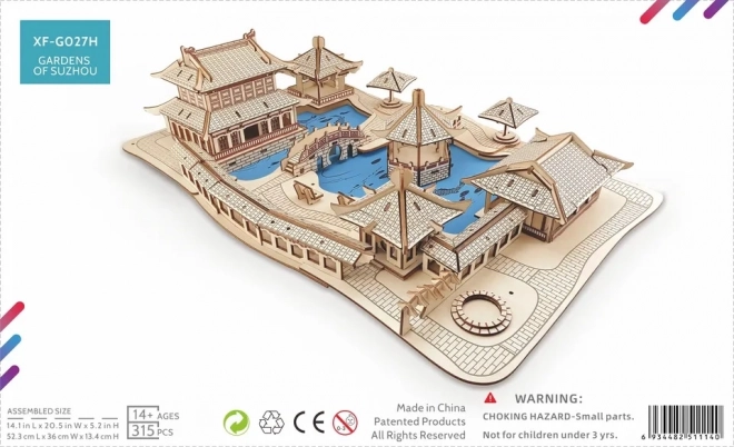 Woodcraft Træ 3D puslespil Suzhous haver