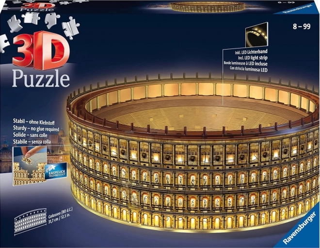 Lysende 3D puslespil nat Colosseum, Rom