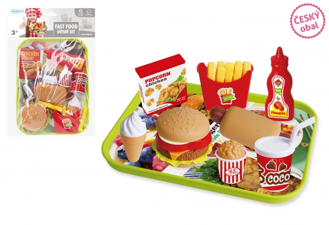 Fastfoodbeholdning med bakke - tjekkisk emballage