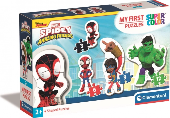 CLEMENTONI Mine første puslespil Spidey og hans fantastiske venner 4i1 (3,6,9,12 brikker)