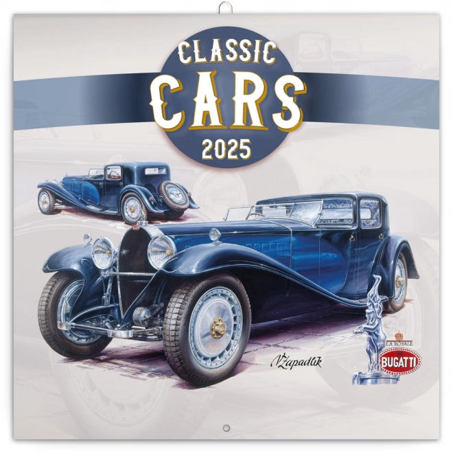 NOTIQUE Notes kalender Classic Cars – Václav Zapadlík, 2025, 30 x 30 cm