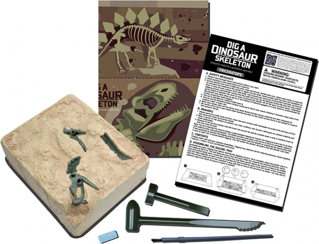 Triceratops-dinosaurusskelet – udgravningssæt 4M