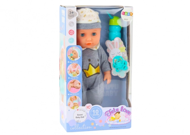 Interaktiv dukke baby i gråt pyjamas