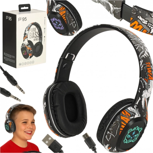 Trådløse gaming høretelefoner Bluetooth sort