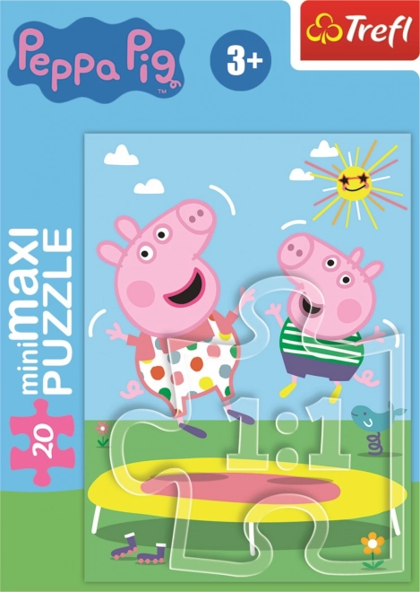 TREFL Puzzle Gurli Gris: På trampolinen 20 brikker