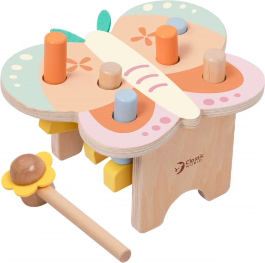 Træbord med farvepinde CLASSIC WORLD Montessori Sommerfugl