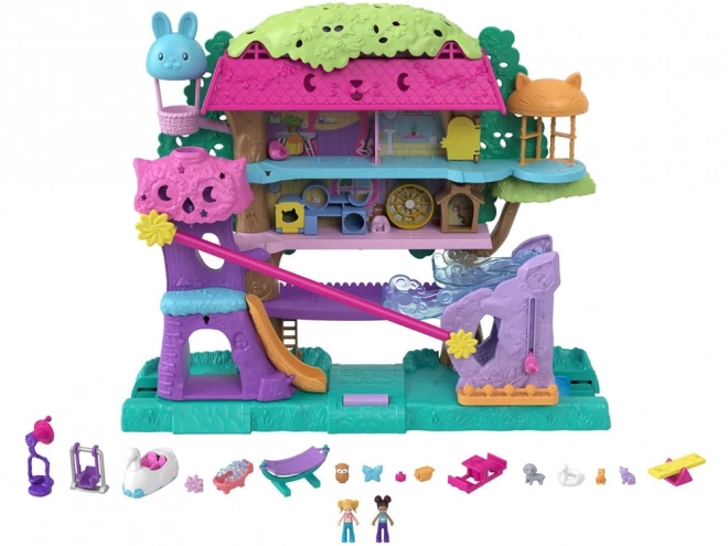 Polly Pocket Sæt figurer Dyre-eventyr Træhus