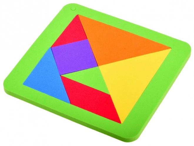 Farverig logisk puslespil Tangram af blødt skum