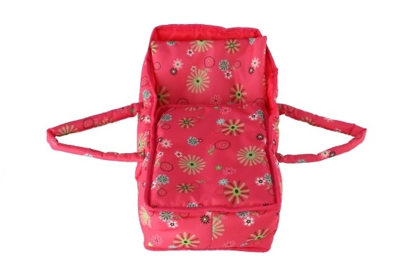 Stofbåret lift til dukker Pink Floral 21x40x18 cm