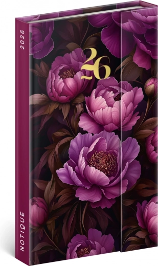 Notique ugeplanlægger Lilla blomster 2026, 13 x 21 cm