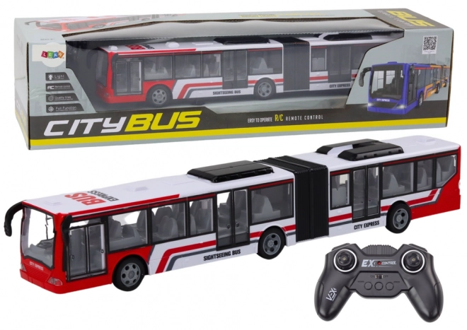 RC fjernstyret bybus rød/hvid