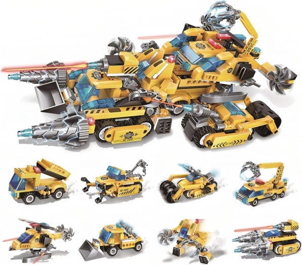 Byggesæt QMAN THE LEGEND OF CHARIOT 8-i-1 – entreprenørmaskiner