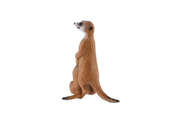 Dekorativ figur Surikat med unge - plast, lysebrun, 8cm