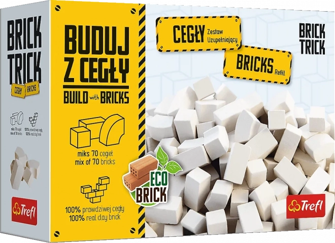 Trefl Brick Trick pakke med hvide mursten, mix 70 stk.
