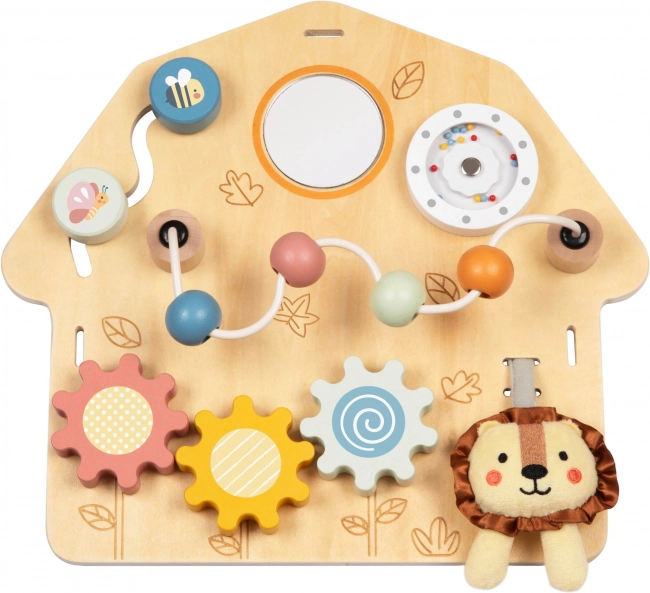 Tooky Toy Stor Træ Manipulationstavle Hus - Aktivitetscenter