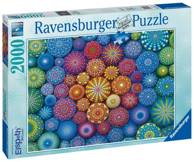 Puzzle 2D 2000 brikker Regnbue mandalaer