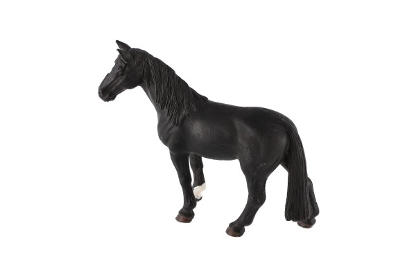 Husdomestreret sort hest zooted plast 13 cm i pose