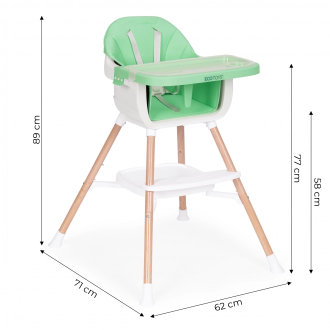 Børnestol 2-i-1 grøn ECOTOYS