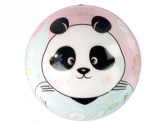 Farverig bold med panda illustration til børn 7 cm
