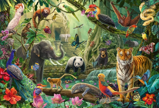 Puzzle farverig jungle 100 dele
