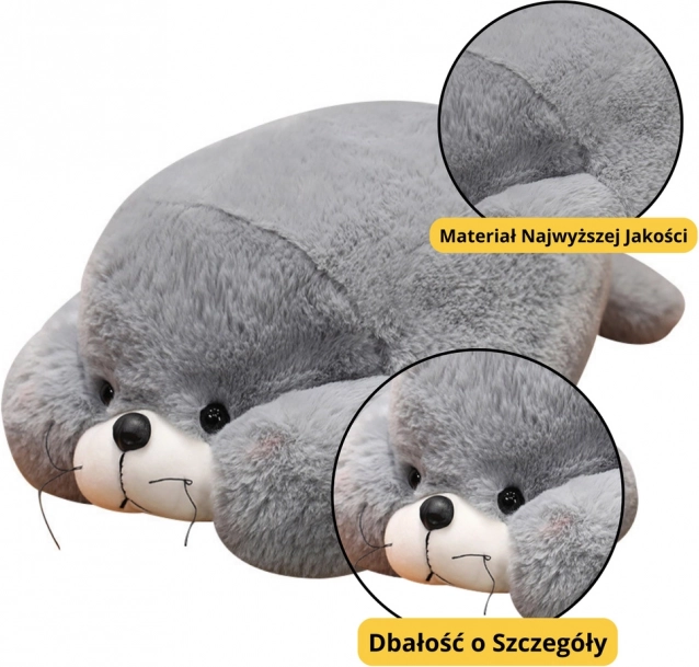 Grå plysbamse sæl 29 cm