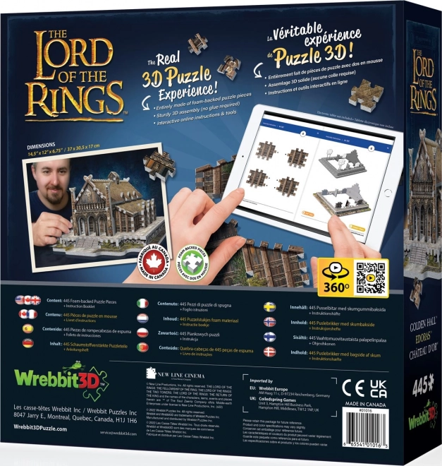 WREBBIT 3D puslespil Ringenes Herre: Den Gyldne Sal Edoras