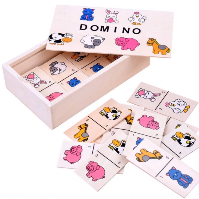 Domino puslespil farverige dyr