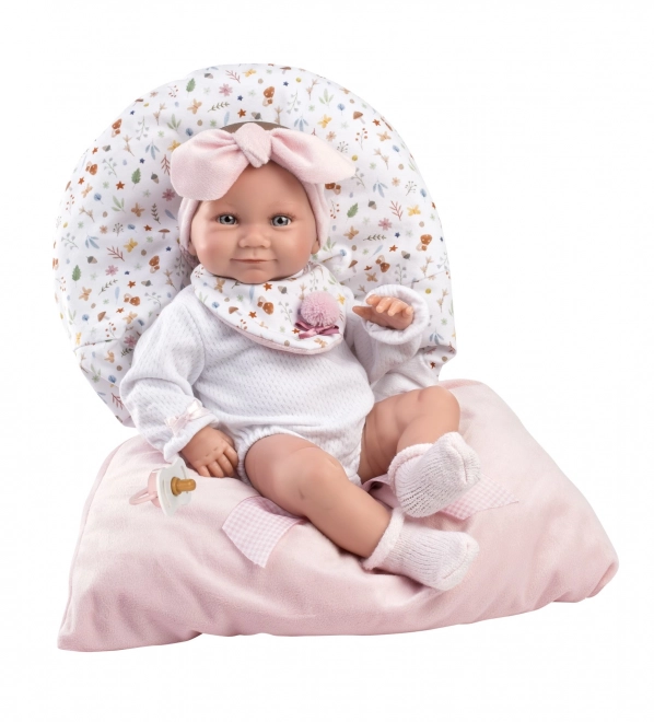 Llorens 73901 NYFØDT BABY PIGE - realistisk babydukke med hele vinylkrop - 40 cm