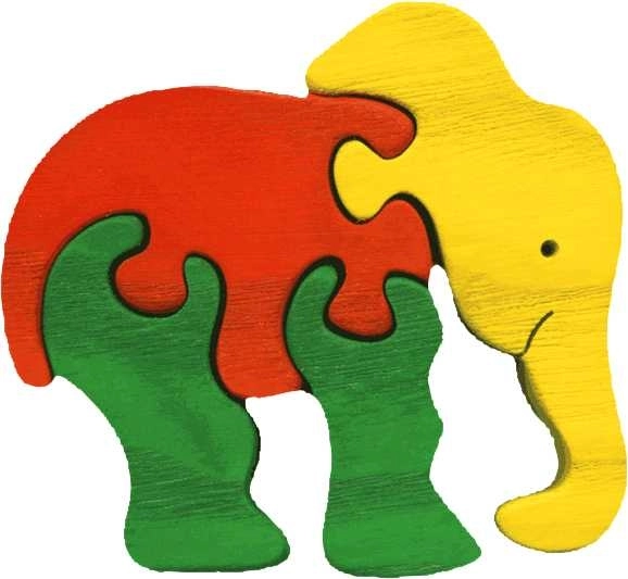 Fauna træ-indsætpuslespil lille elefant