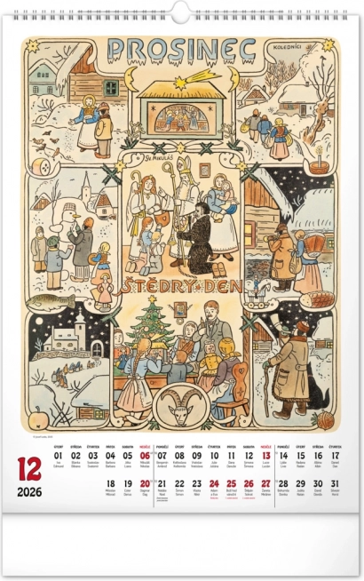 Vægkalender Josef Lada 2026