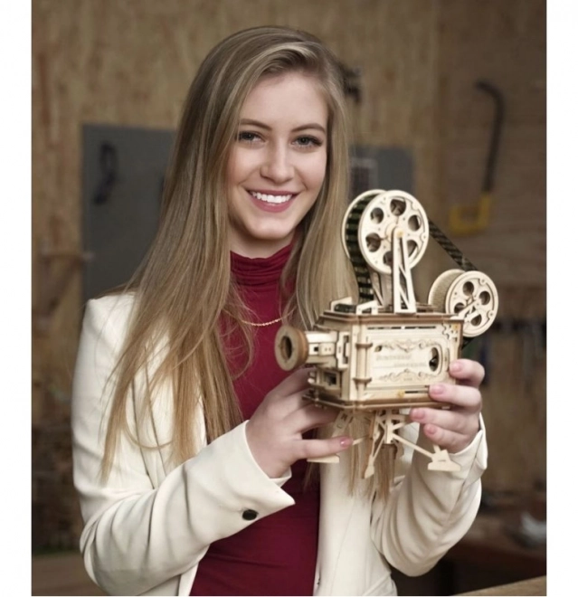 RoboTime 3D træ mekanisk puslespil Filmprojektor