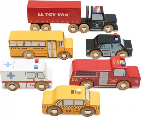træsæt med legetøjsbiler New York – Le Toy Van
