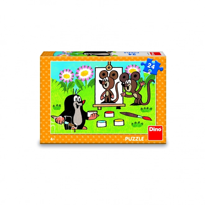 Puslespil Krtek maleren 26x18cm 24stk i kassen 27x19x4cm