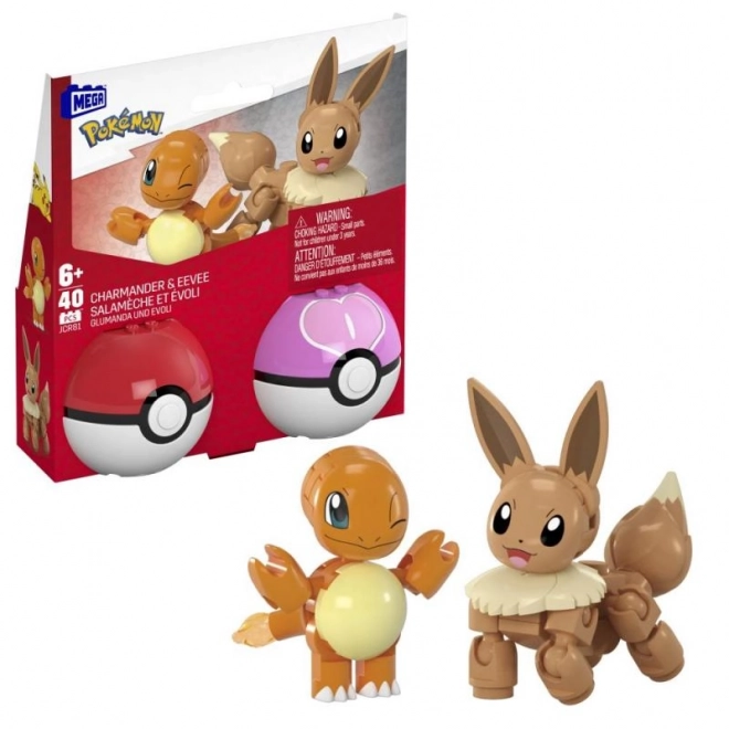 Konstruktionssæt Pokémon Poké Ball Charmander og Eevee
