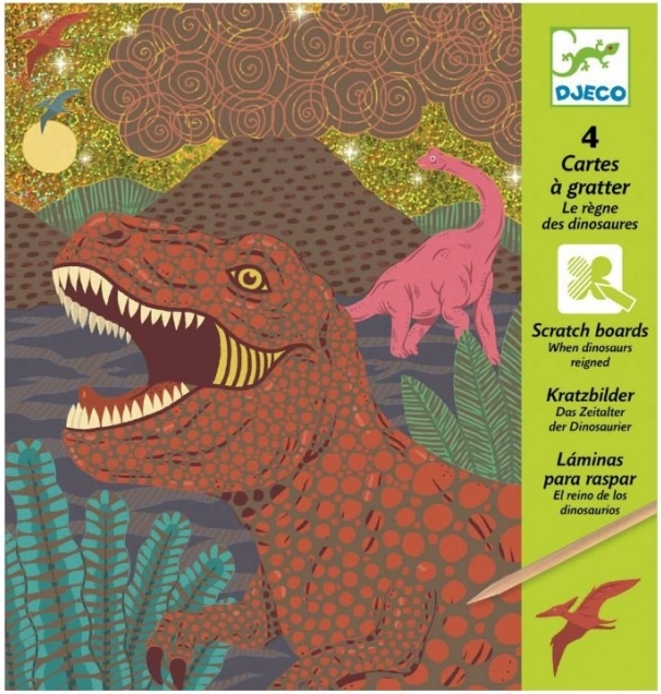 DJECO Skrabebilleder Dinosaurer