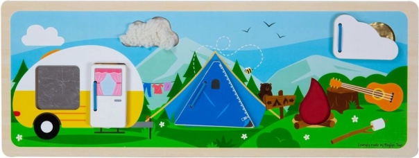 Bigjigs Toys sensorisk puslespil – camping i naturen