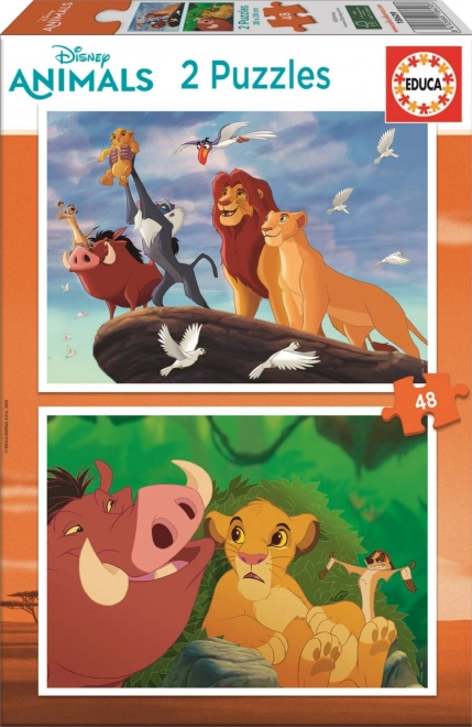 Puzzle EDUCA – LØVERNES KONGE, 2×48 brikker