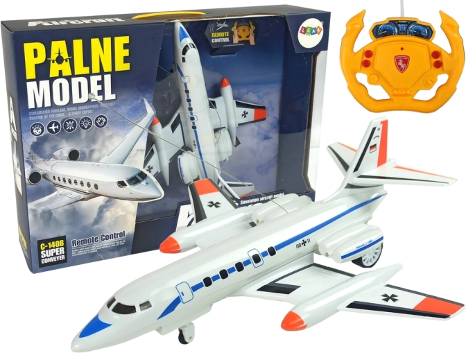 RC passagerfly med lys og fjernbetjening 40 MHz