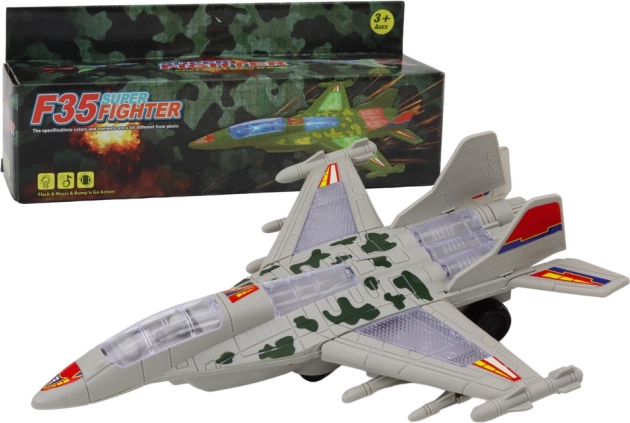 Militært jagerfly F‑35 med lys og lyde – grå