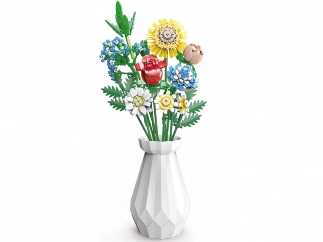 Teknisk byggesæt Engblomster med vase 618 stykker