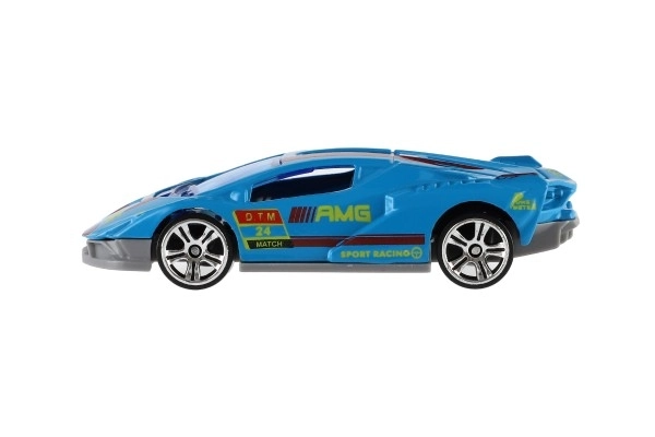 Bil sport 6 stk metal/plast 8cm med fri bevægelse i æske 10,5x27,5x4cm