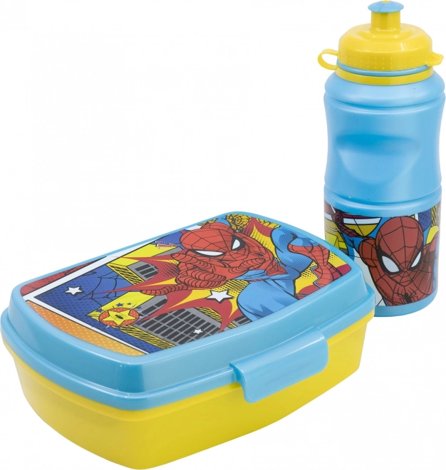 Børnespisesæt 2-i-1 SPIDERMAN – flaske 380 ml og madkasse