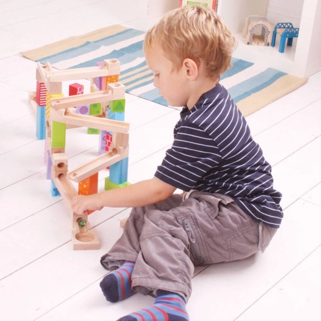 Bigjigs Toys Træ kuglebane farverig