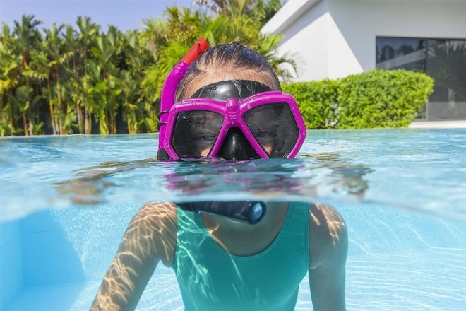 Rosa dykker sæt med maske og snorkel
