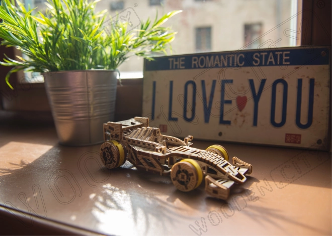 WOODEN CITY 3D puslespil Racerbil Bolid 108 dele